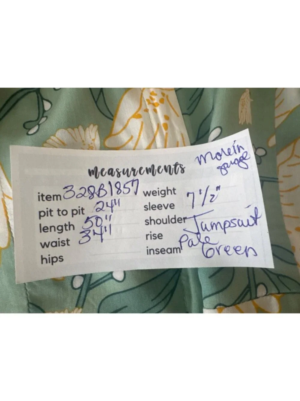 Modcloth X Collectif Size 10 Sage Green Floral Wrap Wide Leg Jumpsuit With Belt - Picture 4 of 10